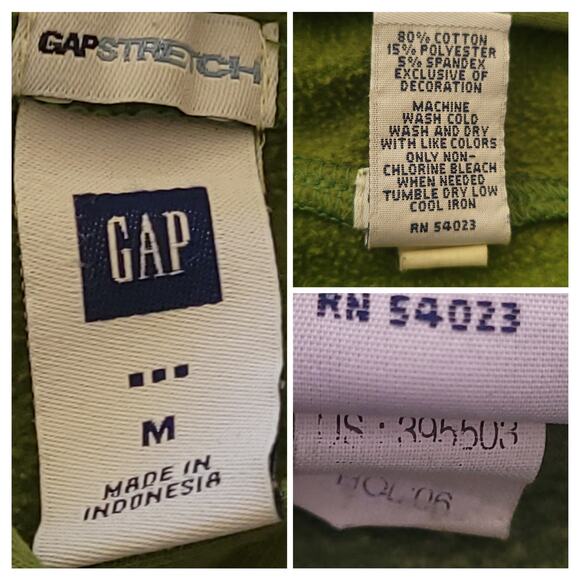 VTG GAP 2000s Womens Classic Brand Logo Spell Out Cropped Hoodie Green Navy✨️M - Picture 6 of 10